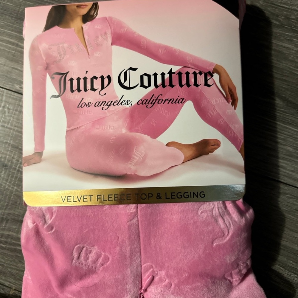 Juicy Couture Pink Velvet Fleece Top & Legging Set